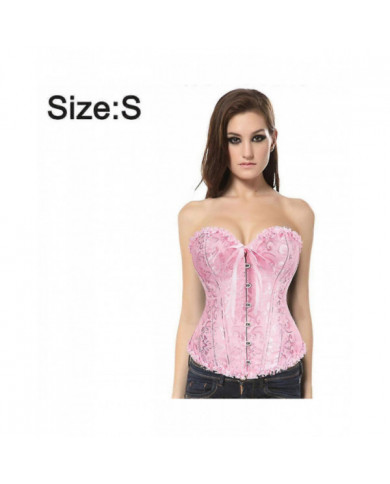 Femme Lace Up Désossé Overbust Bustier Lingerie Bodyshaper Top Princesse - rose Rose-xs