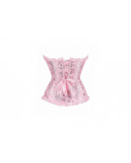 Femme Lace Up Désossé Overbust Bustier Lingerie Bodyshaper Top Princesse - rose Rose-xs