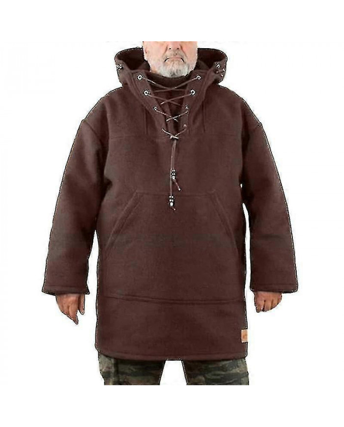 Veste De Loisirs D’hiver Pour Hommes À Capuche Laine Lourd Manteau Et Sweat-shirt