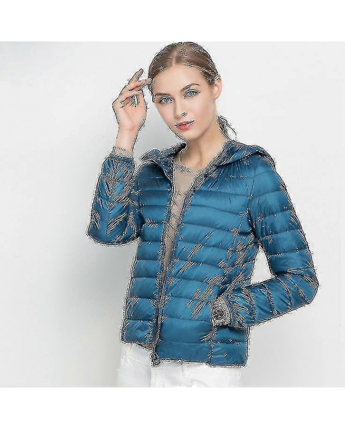 Femmes Ultra Light Down Jacket Whie Duck Down Hooded Jackets Manches Longues Chaud Slim Coat Parka -bp