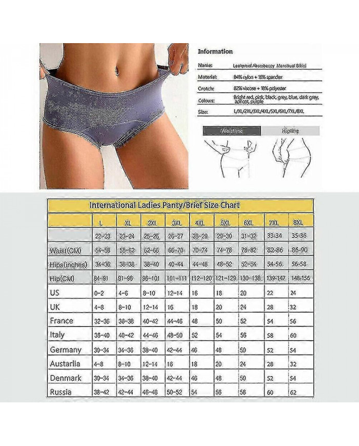 Sous-vêtements étanches pour l’incontinence des femmes, pantalon de protection étanche