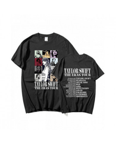 Unisexe Taylor Swift The Eras Tour T-shirt imprimé Manches courtes Col rond Casual Tops Chemisiers