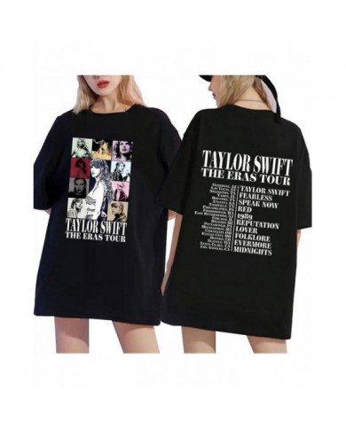 Unisexe Taylor Swift The Eras Tour T-shirt imprimé Manches courtes Col rond Casual Tops Chemisiers