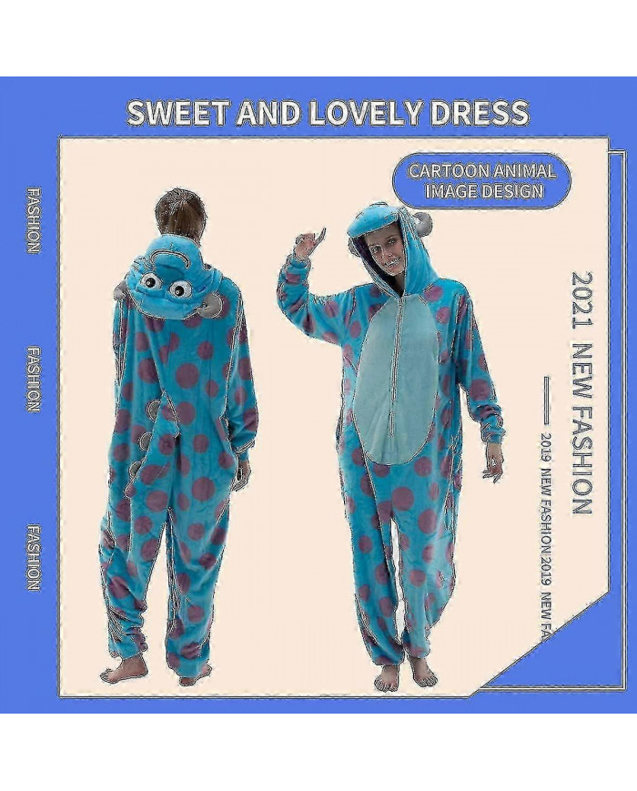 Snug Fit Unisexe Adult Onesie Pajamas, Flanelle Cosplay Animal One Piece Halloween Costume Sleepwear Homewear K