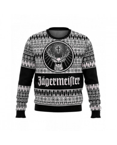 Bebetter Jagermeister Ugly Christmas Sweater Pullover Hommes 3d Sweatshirt Tops Automne Et Hiver Vêtements A