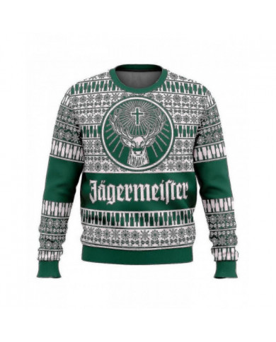 Bebetter Jagermeister Ugly Christmas Sweater Pullover Hommes 3d Sweatshirt Tops Automne Et Hiver Vêtements A