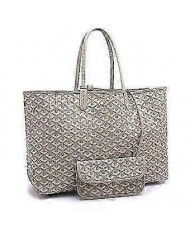 Sac fourre-tout en cuir PU pour femmes Sac à bandoulière portable de grande capacité Poche de plage étanche - R