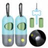 2pcs Led Flashlight Dog Poop Garbage Bag Holder Pet Poop Bag Dispenser (blue)