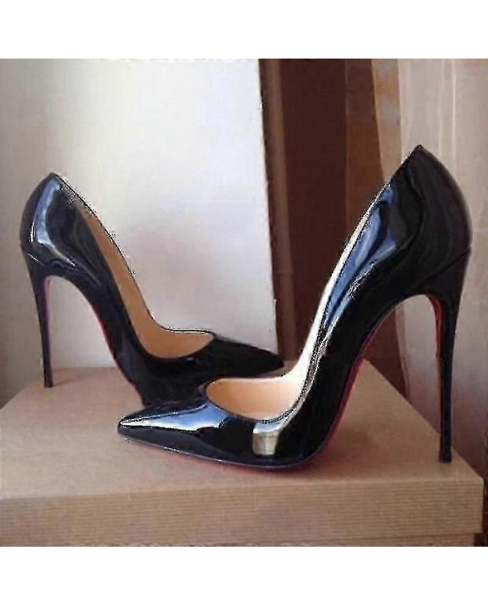 Escarpins sexy à fond rouge pour femmes - Chaussures fines à talons hauts à bout pointu (6 cm / 8 cm / 10 cm) - [...]