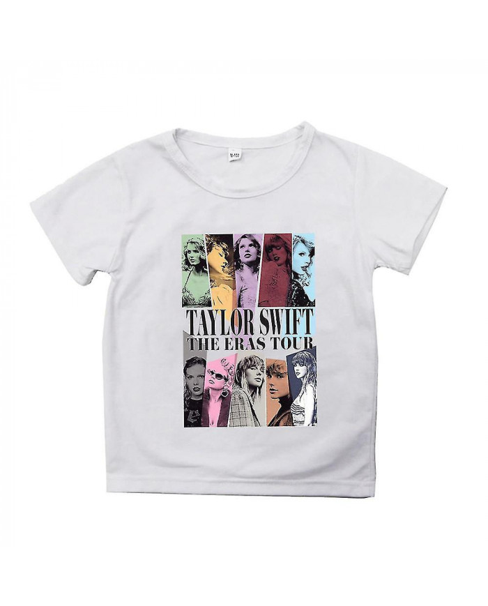 6-10 ans Enfants Filles Taylor Swift The Eras Tour T-shirt Imprimé À Manches Courtes Col Ras du Cou D’été T-shirts [...]