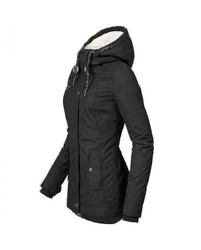 Imperméable à l’eau Chaud à capuche Manteau d’hiver Thickend Polaire Doublé Coton Manteau Pour Femmes
