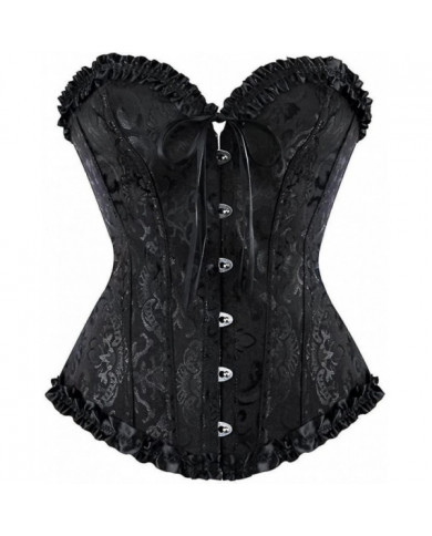 Szivyshi Women's Overbust Sweetheart Lace Up Plastic Bones Corset Bustier Top