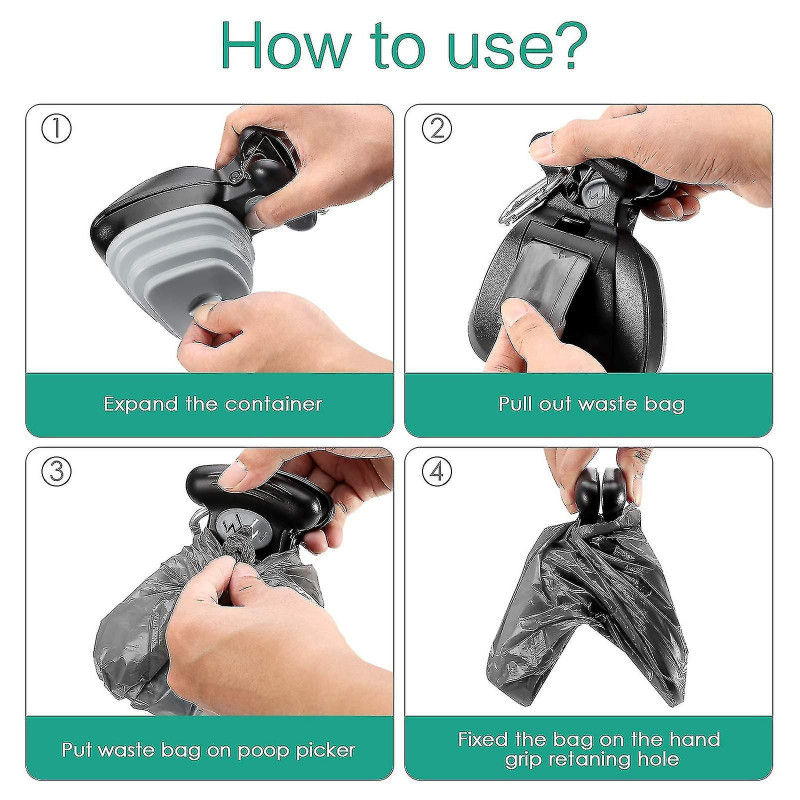 Portable Pet Toilet Waste Pickup With Bag Dispense, Sanitary Waste Pick Up For Dog And Cat