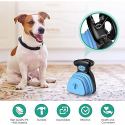 Pet Pooper Scooper, Portable Poop Scoop For Dogs And Cats With Bag Dispenser-blue