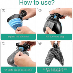 Pet Pooper Scooper, Portable Poop Scoop For Dogs And Cats With Bag Dispenser-blue