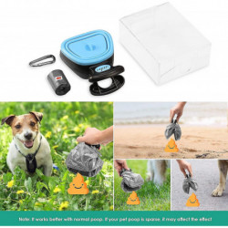 Pet Pooper Scooper, Portable Poop Scoop For Dogs And Cats With Bag Dispenser-blue