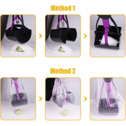 Foldable Poop Scooper For Dogs And Cats Pet Long Handle Pooper Scooper Black & Purple (purple)