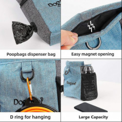 Sac de friandises pour chien avec taille adjable, pochette de sac Wal pour animaux de compagnie avec sac de caca