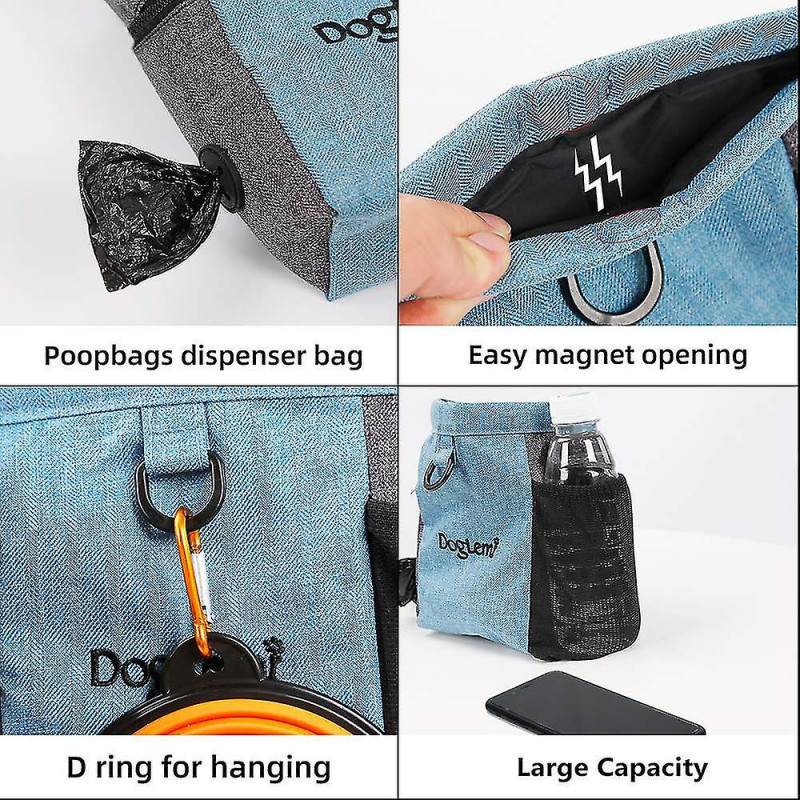 Sac de friandises pour chien avec taille adjable, pochette de sac Wal pour animaux de compagnie avec sac de caca