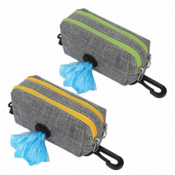 Dog Poo Bag H Pet Waste Bag Dispenser With 2 Zippers, Fastener And Durable (2 Pcs)