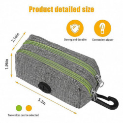 Dog Poo Bag H Pet Waste Bag Dispenser With 2 Zippers, Fastener And Durable (2 Pcs)
