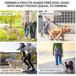 Pet Training Pockets, Pet Snack Bags, Walking Dog Artifacts, Convenient Running Pockets, Hands-free Dog Leashes Blue