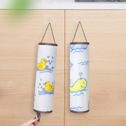 1 Set Garbage Bag Storage Bag Keep Tidy Large Opening Wall Mount Plastic Bag Holder for Kitchen JIKAIX