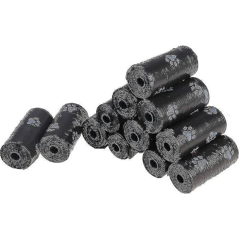 Poop Bags For Dogs, Cats, Pets, Black, 12 Rolls (180 Total)