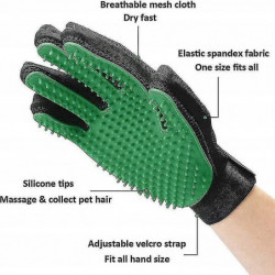 Pet Grooming Gloves - Soft Dusting Brush Gloves - Effective Pet Hair Removal Gloves - Improved Five Finger Design [...]