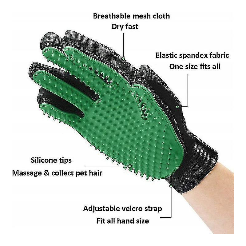 Pet Grooming Gloves - Soft Dusting Brush Gloves - Effective Pet Hair Removal Gloves - Improved Five Finger Design [...]
