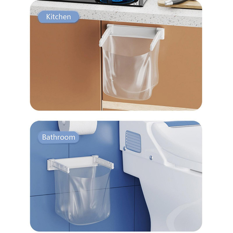 Portable Trash Bag Holder Hanging Trash Garbage Storage Cabinet Door Adhesive