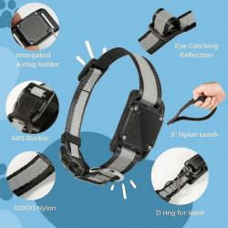 Collier de suivi de chien réfléchissant réglable avec Airtag Waterproof Holder Case