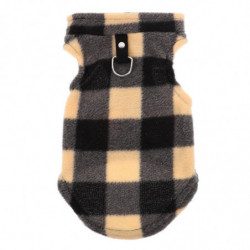 Checked Dog Vest Puppy Pet Clothing Dog D-ring Leash Attachment Dog Vest