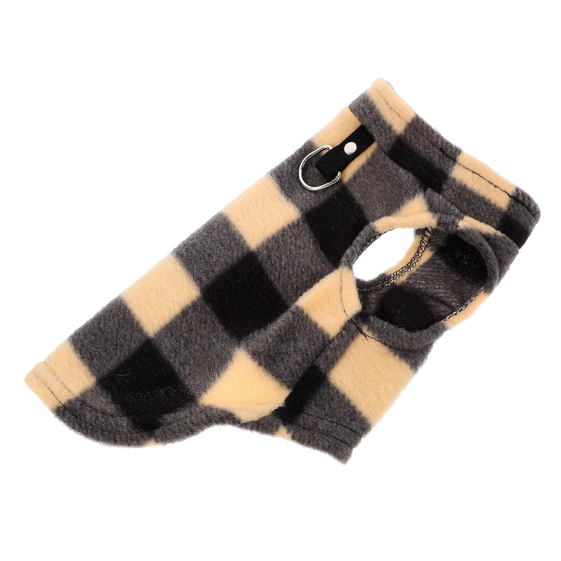 Checked Dog Vest Puppy Pet Clothing Dog D-ring Leash Attachment Dog Vest