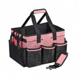 Sac de rangement de nettoyage portable, organisateur d’outils de nettoyage avec sangle réglable, sac étanche avec 4