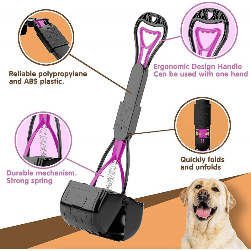Pet Pooper Scooper For Dogs And Cats With Long Handle High Strength Material