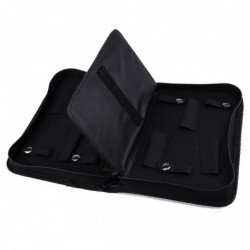 Durable Pu Leather Hair Cutting Scissors Holder Case Pet Hairdressing Bag Black 01