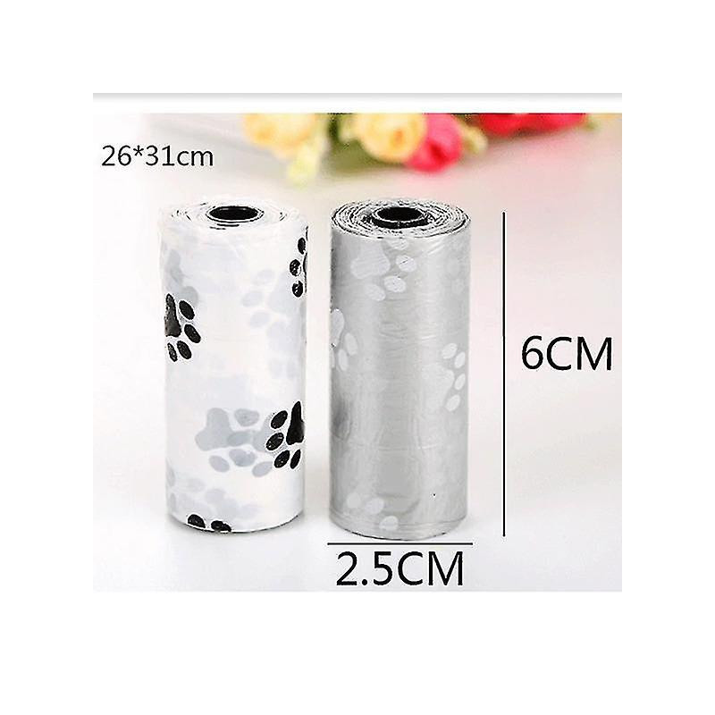 Dog diapers random color/5 rolls colourful print pet dog poop bags roll