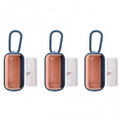 4.3X4.3x8.4cm navy pet waste bags 3pcs dog poop bags dispensers holders containers with 45pcs garbag