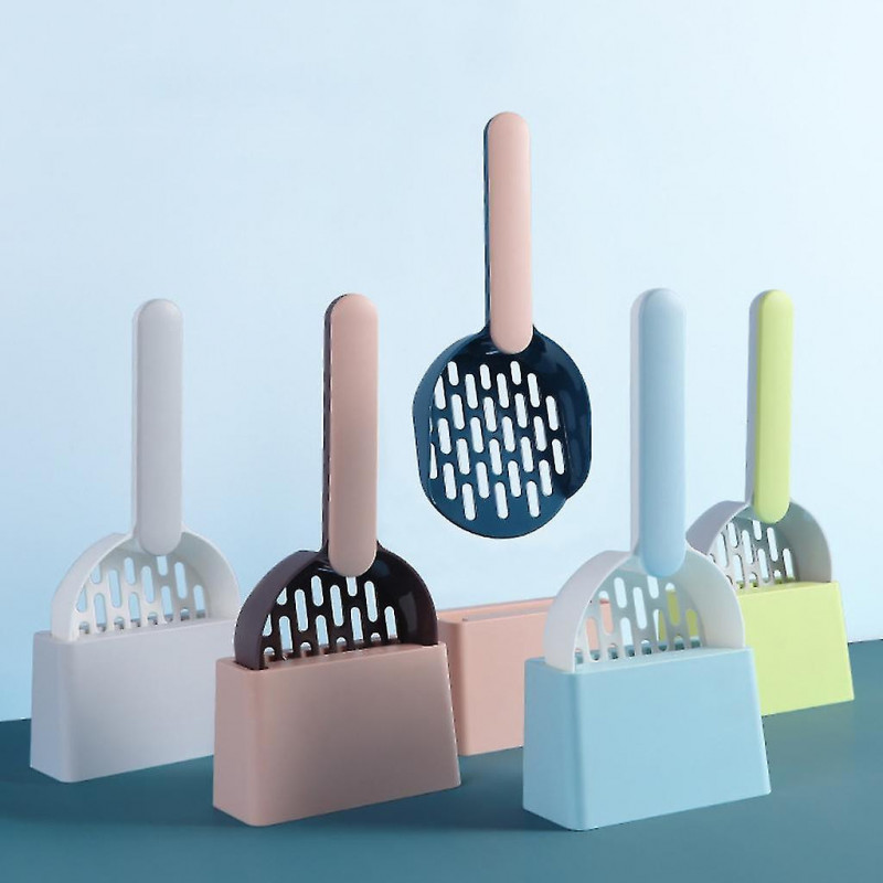 Cats Poop Scoop With Storage Box Cleaning Shovel Kitten Litter Holder Pet Garbage Scoop Lightweight Cleanup Tools Kit