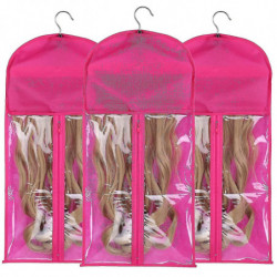 3pcs Hair Extensions Holder Wig Storage Bag With Hanger Portable Wig Storage Bag Hair Extension Carrier Holder 3pcs Hair Extensions Holder Wig Storage Bag With Hanger Portable Wig Storage Bag Hair Extension Carrier Holder