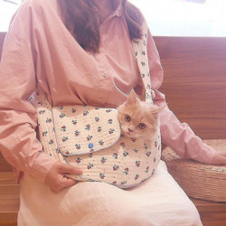 Yaju Pet Bag For Cats Small Dog Outdoor Portable Pet Backpack One-shoulder Printing Messenger Carriers1pcs