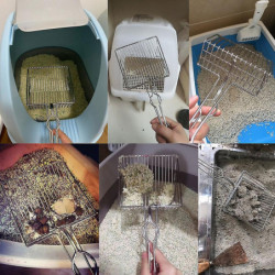 Heavy-duty Kitty Metal Scooper, Deep Shovel Long Poop Sifting Clean Scooper