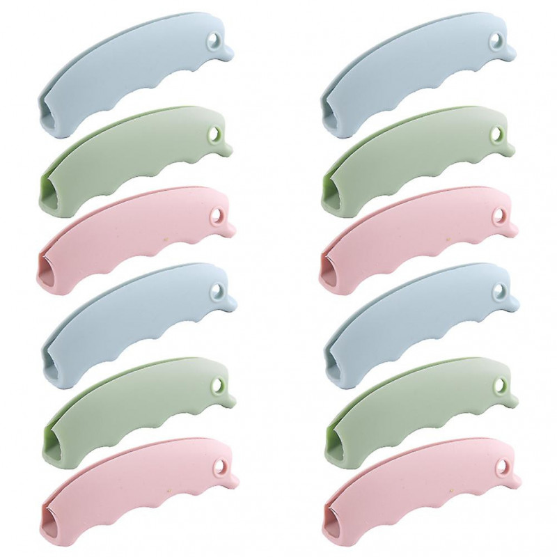 12pcs Grocery Plastic Bag Holder Carrier Save Labor Silicone Handle Carrier