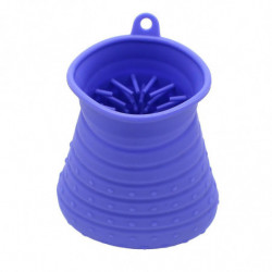 All Silicone Dual Purpose Foot-washing Massager Pet Cleaning Tool Paw Cup Size M Purple
