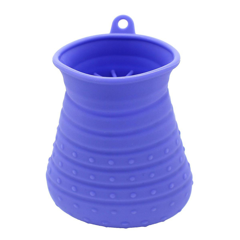 All Silicone Dual Purpose Foot-washing Massager Pet Cleaning Tool Paw Cup Size M Purple