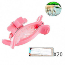 Portable Travel Pet Dog Pooper Scooper with Waterproof Clip-On Toilet, Pink (9.5*6.8cm)