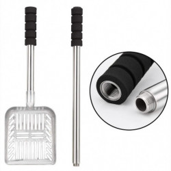 Metal Scoop With Deep Shovel And Long Handle Detachable Stainless Steel Non-Stick Sifter With Foam