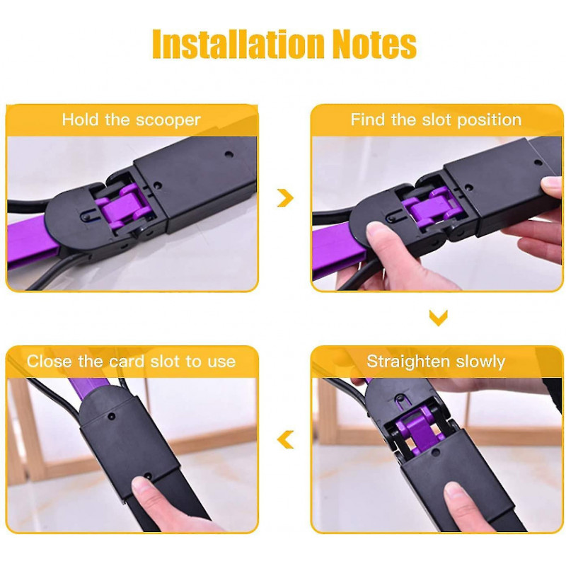 Scooper de caca pliable pour chiens et chats Pet Long Handle Pooper Scooper, facile à ramasser caca, noir violet [...]