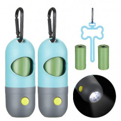 Garbage Bag With Led Flashlight 2 Led Capsule Dispenser 2 Rolls Of Degradable Garbage Bags 1 Lifter